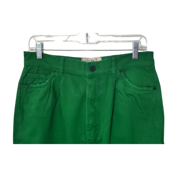 SALE NWT Sandrine Rose X Free People Green Wide Leg Painter Crop Pants Sz 30 - Picture 4 of 11